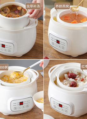电炖锅家用全自动隔水炖燕窝炖盅陶瓷多功能煲汤锅小家电砂锅