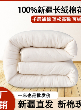 新疆棉被长绒棉花被褥棉絮纯棉花被学生床垫手工棉被加厚保暖冬被