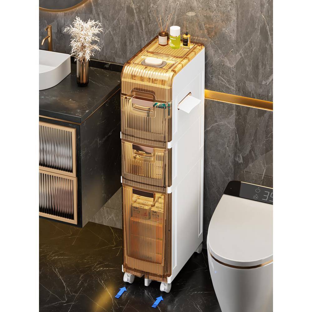 cs卫生夹缝收纳柜间抽屉式物柜塑料室防浴水FH置物架超储窄缝隙边