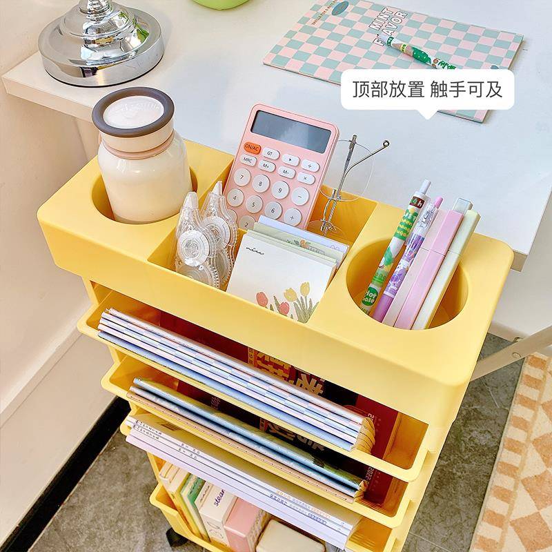 9U儿童边书架可动带轮绘本纳收学生移宿舍落EDJ地小书柜书桌置物