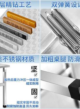 不锈钢叠16656桌餐桌家用房宿折舍出租携吃饭桌写字学习桌摆摊便