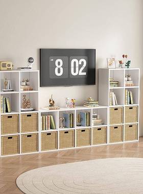 儿实木童书架落家地置物40379电视柜客厅书柜用玩具收纳储物柜格