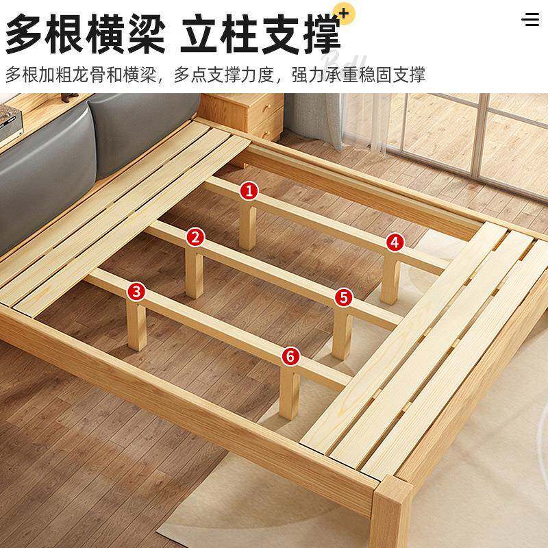 现代简约实木床济型1经.8米卧双人床.2米厂家直供出租房用1软包主