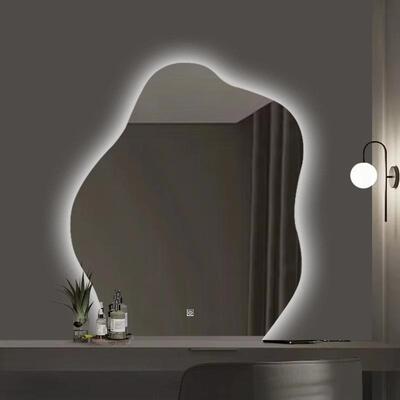 异形云朵镜带灯梳妆台化妆桌化妆梳d妆卫镜le智能浴室IXL镜生镜间