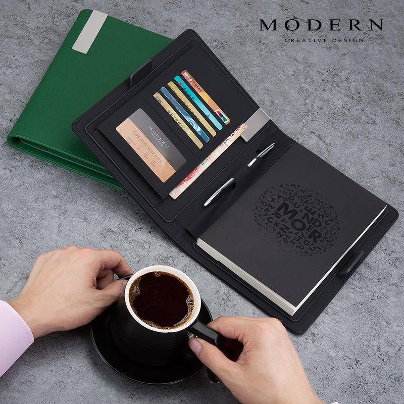 事HDQ德国商务公用文皮面高档记本手帐办本笔记本子具刻logo