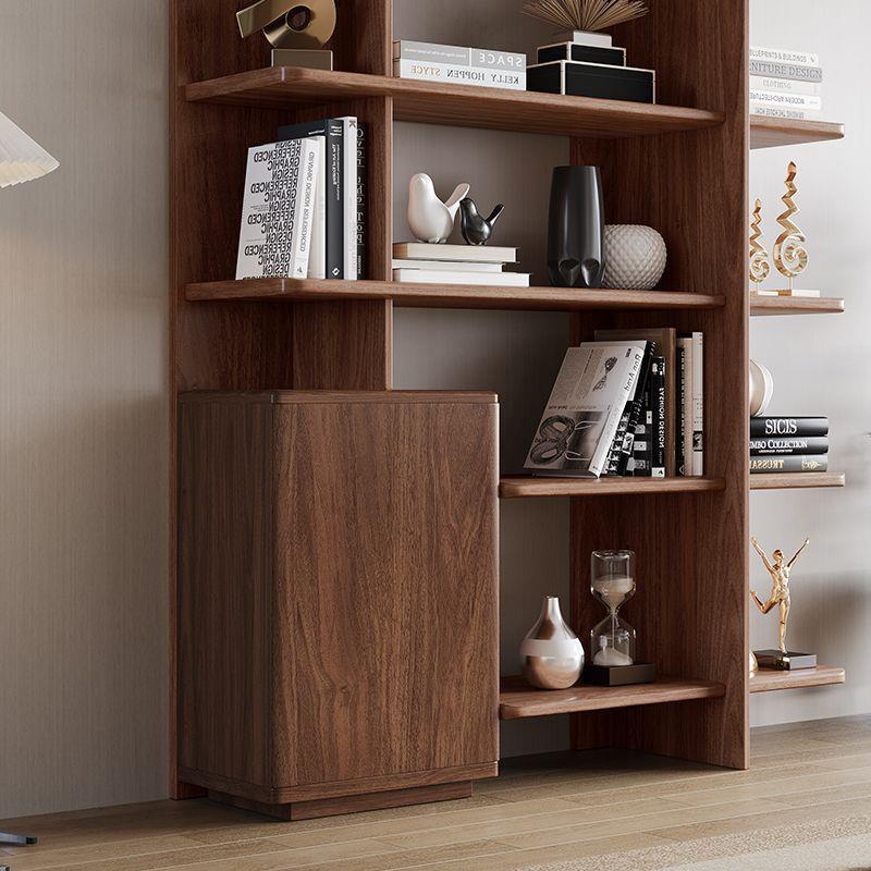 架全实木书架北美MZR黑胡书桃木整墙一体落地置物靠墙客厅储物组