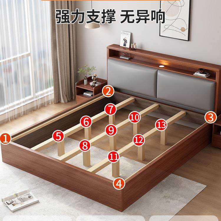 实木床18双床家用主卧软包落米1.5米人储物地床出租房985用1.2单,住宅家具,实木床,淘宝优惠券,粉丝福利购,淘宝优惠卷