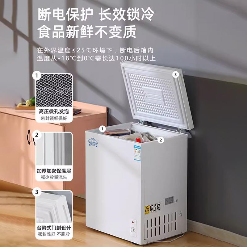 摆摊串温串冻货62升小冰IUM柜家用柜小型冷柜全冷1冻节能单减霜冰