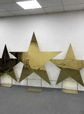 金拱色婚礼背景不锈钢星星屏具风装58107饰道户外架婚庆装饰摆件
