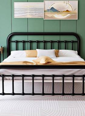 保不锈钢床1.1环.8加厚双人床欧S911式简约1.2m家用5网米红非铁艺
