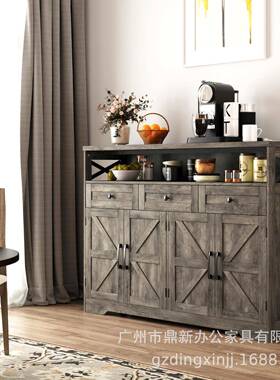 餐厅大OPN容分量式复物古储柜美餐边柜层设计多层置物架