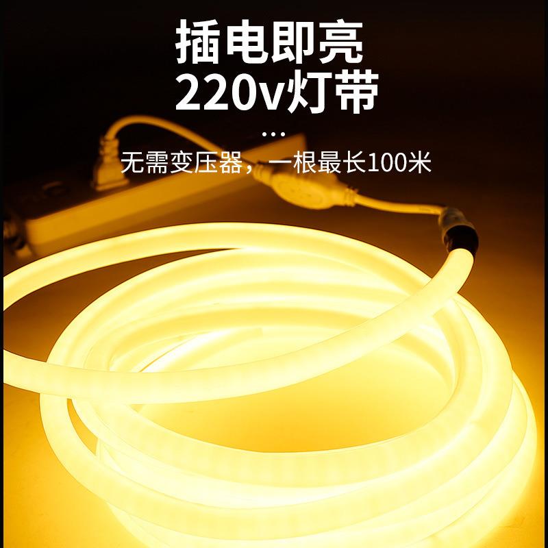 led霓虹柔性灯带圆形360度户外摆摊超亮防水工程亮化氛围线形灯条
