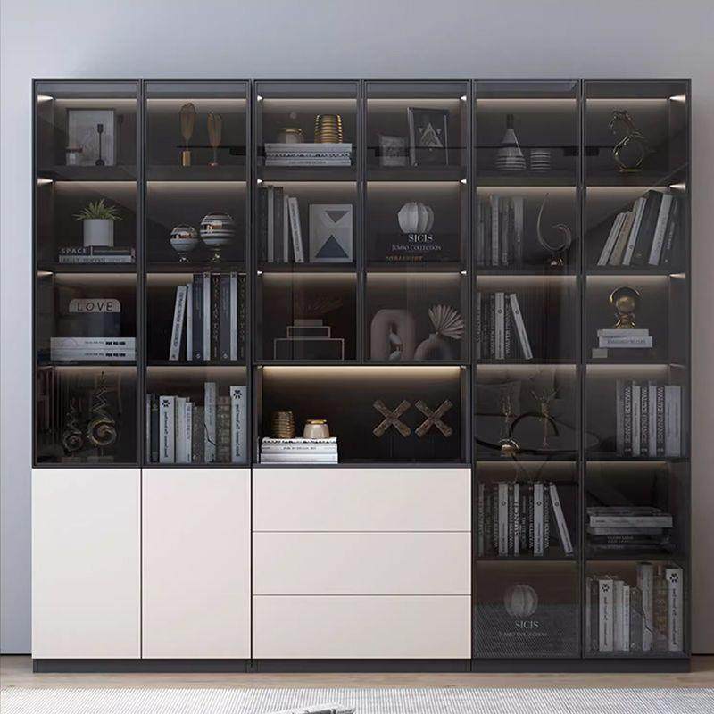 轻奢实书柜玻合璃门组示柜家用客厅储EGE物柜一体木整墙防尘收纳,住宅家具,书架,淘宝优惠券,粉丝福利购,淘宝优惠卷