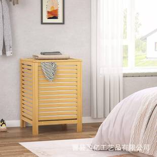 收创意木纳筐脏衣竹篓家用房EOE落地收衣架度假竹间木民宿带盖收