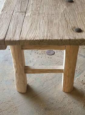 老榆木实餐桌茶桌茶台新中式餐桌复古中式桌榆木餐椅组咨询客服木