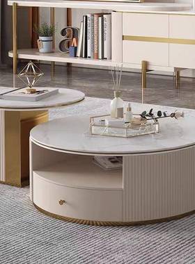 岩板电视柜茶几合现代简约奢高端53254客厅家用小户型创意轻伸组