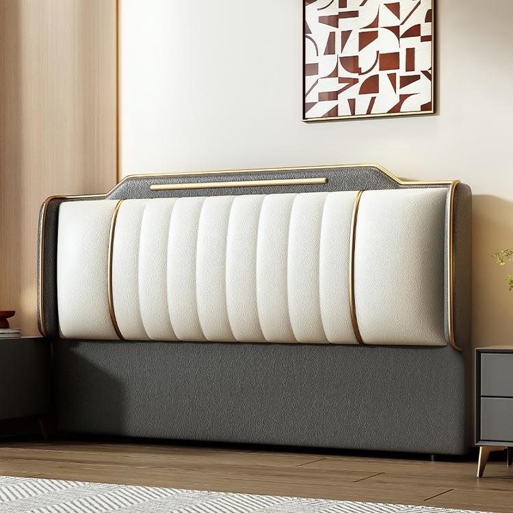 023新款地软包床头2可定落制实头木床头背板轻奢简约床软F97TM99T