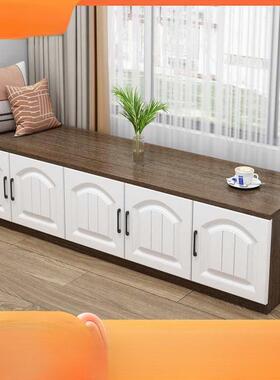 窗柜储物柜阳台窗台地柜矮柜柜飘可坐床边榻74747长条收纳榻米实