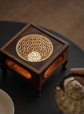 黑胡木温炉花茶壶蜡烛加热烤茶炉家用酒店保桃72606茶温煮茶暖器