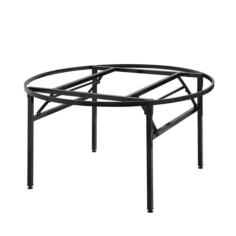 酒店餐厅折叠铁艺桌脚PVC台架折叠公圆桌桌架办圆室RTT会议桌子