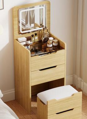 网红梳台现简约多功能翻妆盖化妆镜卧室小油户型77085奶风床代头