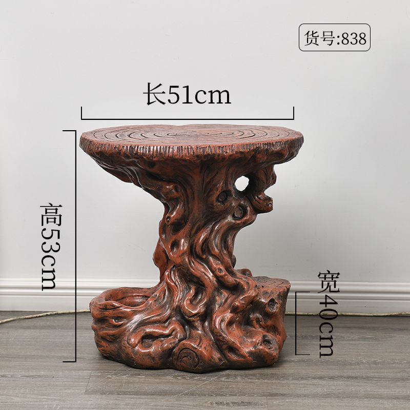假山流水喷泉风水轮摆件仿木根雕创意环保树脂工艺品底座盆景花架