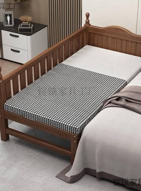 实木宽儿童床带护33331栏桃木婴床边加拼接大床胡男儿女小孩单人