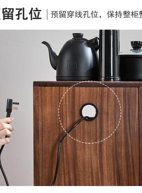 桃移动小茶桌家用胡茶台柜实木茶车烧水壶一体茶76432水带轮边几