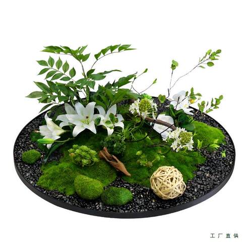 酒店餐桌中间桌设摆花电动转盘F99S8557饰摆件装饭店包厢圆桌景观