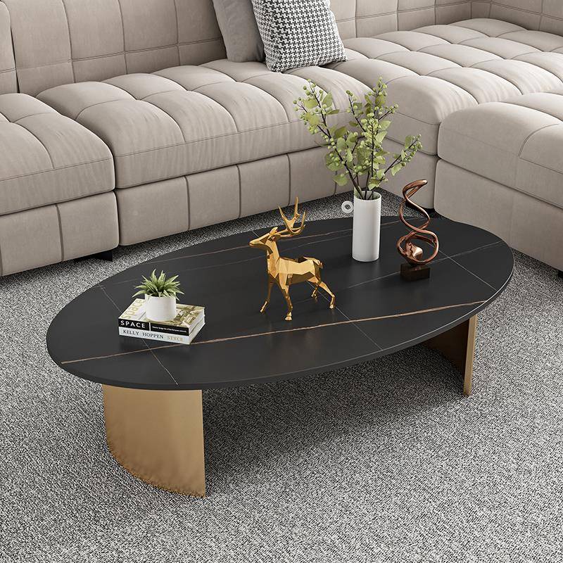 my岩板茶几轻意式客厅家圆小户型酒F767989J吧桌子奢椭网用红创意