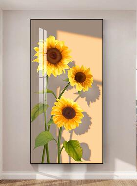 玄关装饰画竖LB-qwhk版走廊过道挂画约花现代入户墙画卉壁画油简