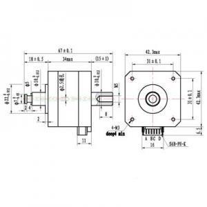 N0EMA17空心轴步进电机m4电机马达机身长34m无品牌/孔径22.5大扭
