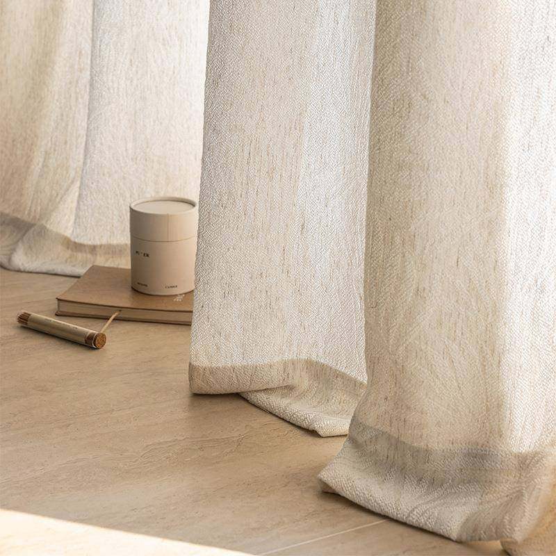 仙本那亚麻棉麻窗31382窗纱色织提花雪客尼遮光帘法式尔奶油风厅