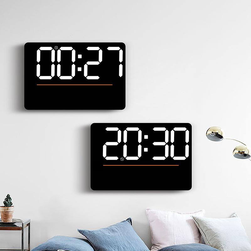 创意跨镜多功能挂钟简约LE大D厅时MVS钟尺寸客钟温度湿度计时钟66