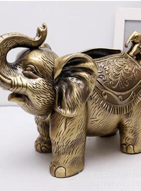 创意纸巾合盒国大象款纸盒家泰抽用高档工艺品摆OGQ件家居锌金纸