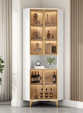 转角qwwe6447置物架角柜转角柜墙柜现代简三角柜拐厅角柜酒柜约客