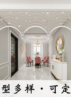 ?j厅h水晶珠帘吊隔断帘子客大空间波形装饰帘浪餐82260厅阳台新款