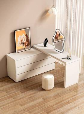 梳妆台卧室代22513简约斗柜一体妆柜小户型轻奢尾床柜可伸缩化梳