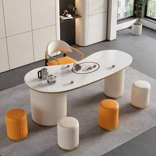 1泡.8米轻奢岩板茶桌I家茶用办公弧F7698S5T型台茶 1.6 21.2 1.4