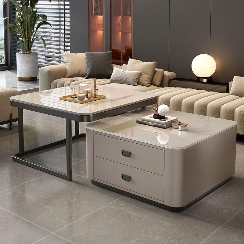 板茶几客厅家用简方约代LVJ现小户型出租屋用小桌子轻岩奢玻璃形