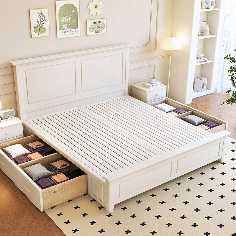 田园风wzZjjWZc婚白色奶油美式实木床1.8主卧现用简约家小户代型