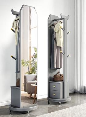 ZG-67023穿衣镜身镜落地镜实木家用卧轻衣奢可旋转室带全抽屉挂衣