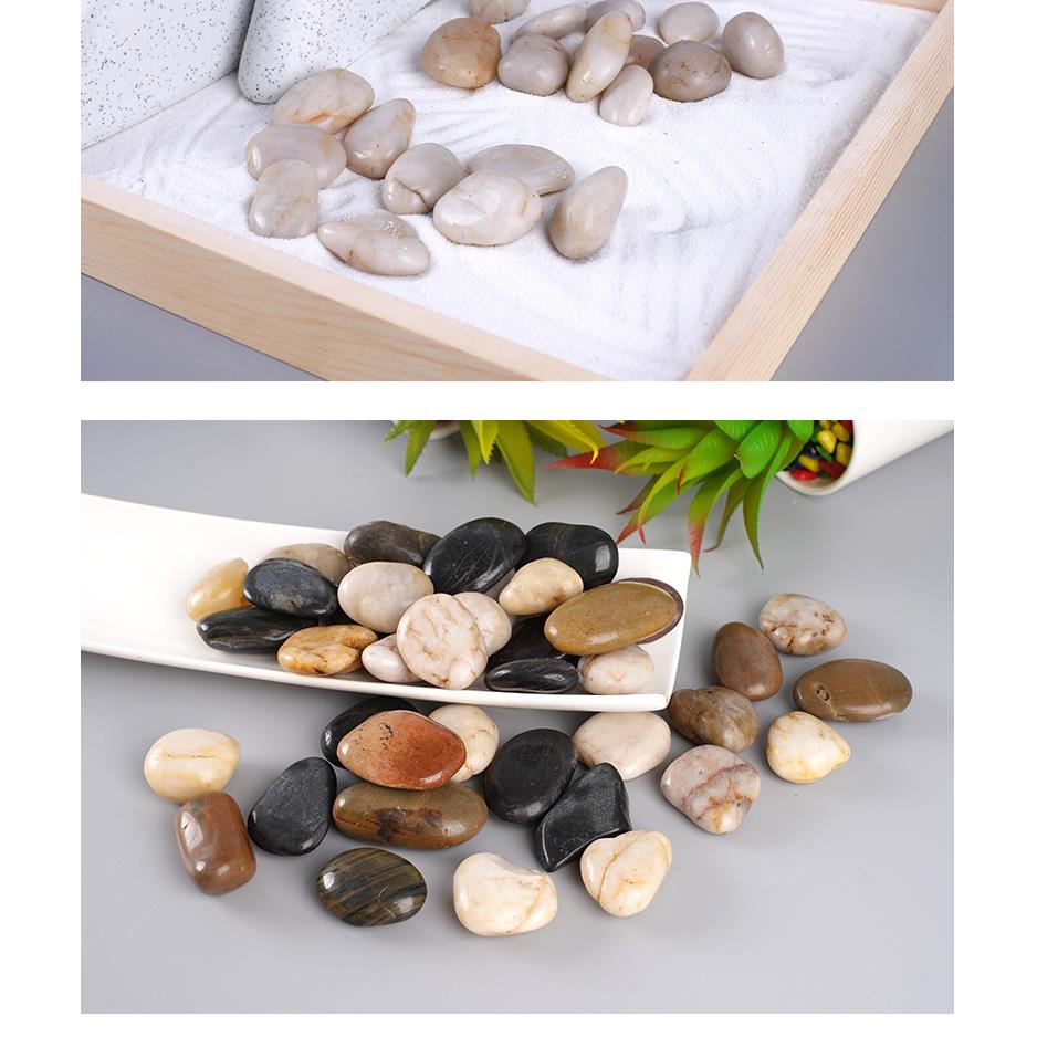 彩NGJ鹅路卵厂石家直销五彩毛料雨花石头色工程铺鱼缸造景盆栽石