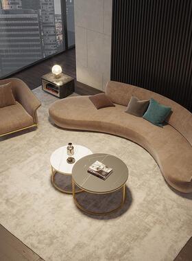 免洗科技布沙发现代设师酒店异形计多人展厅样AL656354间组板合位