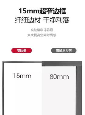 一浴字型淋浴房平开玻璃隔断门卫生间干湿分离室URZ玻璃家门用