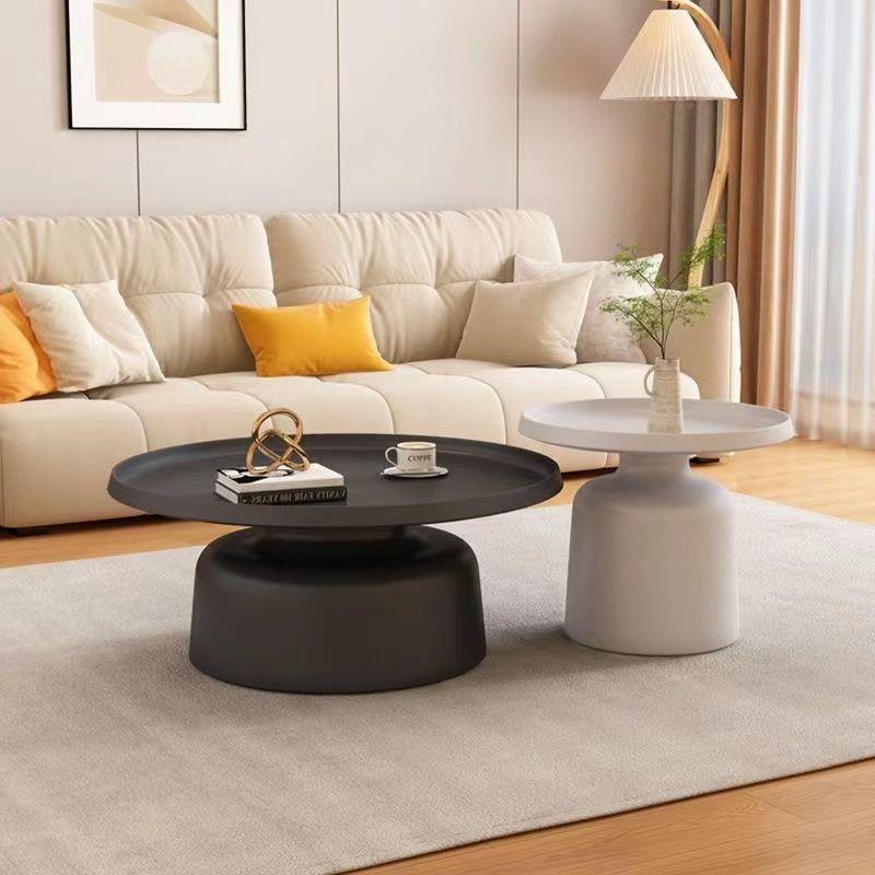 奶用油风客厅家圆形组户合茶几现简约小型沙边几极QFD简阳台桌子