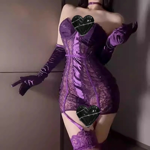 女士情感制服高级感性感吊带睡裙冰丝旗袍2024款情侣趣味内衣套装