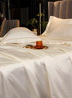 9WOR轻奢2022新款潮真丝床笠夏季黑色冰丝床单单件单品1.5m1.8米2