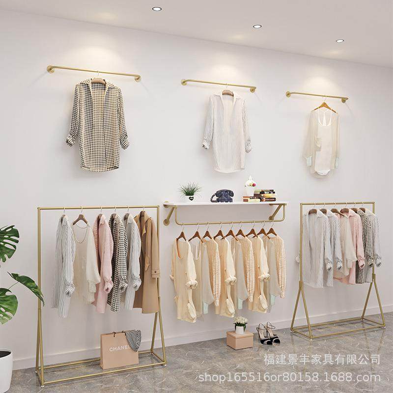 服装店男女装店货架陈列架落地侧挂衣架铁艺金色展示架上墙壁挂式,鲜花速递/花卉仿真/绿植园艺,割草机/草坪机,淘宝优惠券,粉丝福利购,淘宝优惠卷