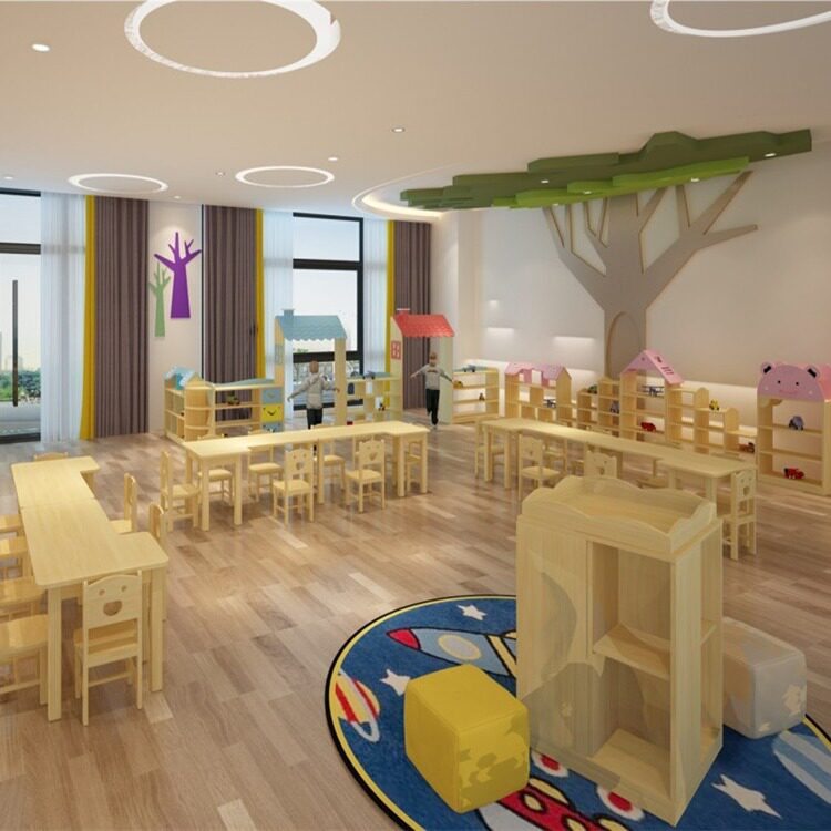 幼儿园玩具柜实木儿童储物收纳架区域转角组合柜蒙氏教具书包柜子